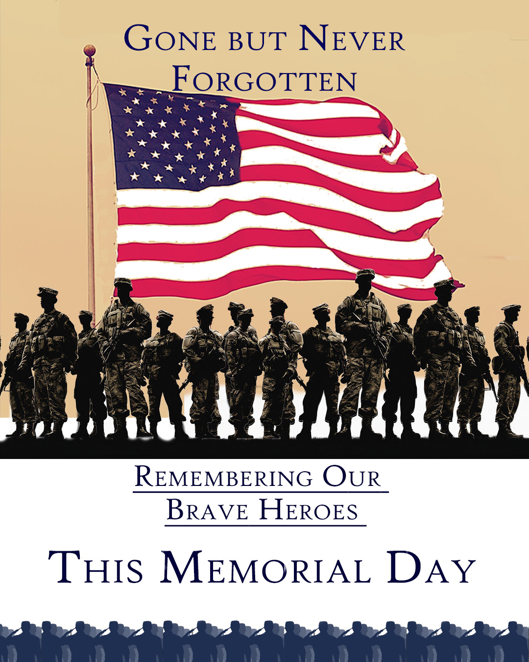 Memorial Day tribute social media post for Results Realty