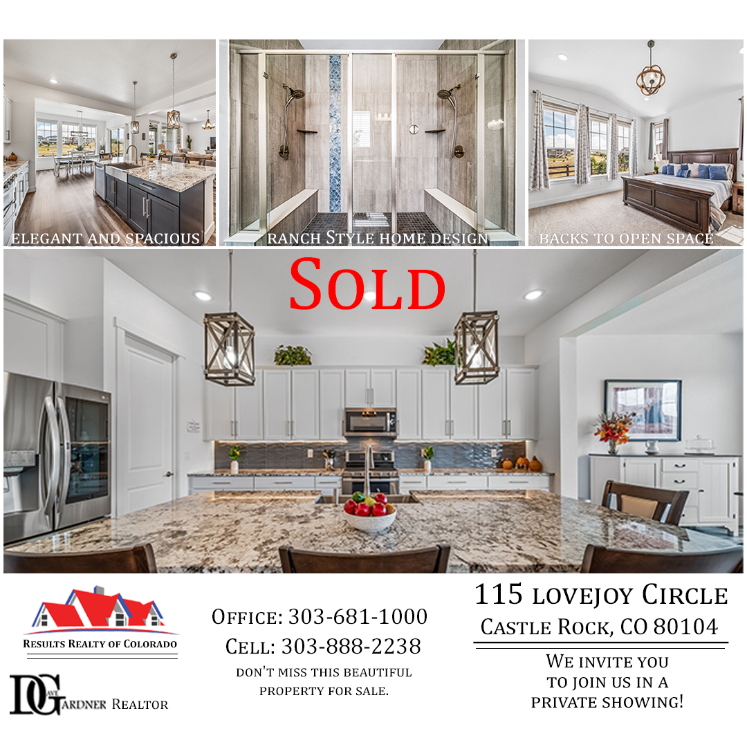 Sold listing ad for 115 Lovejoy Circle Castle Rock Colorado