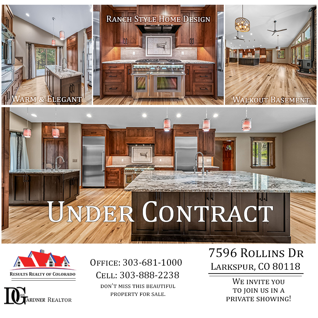 Under contract listing ad for 7596 Rollins Dr Larkspur Colorado