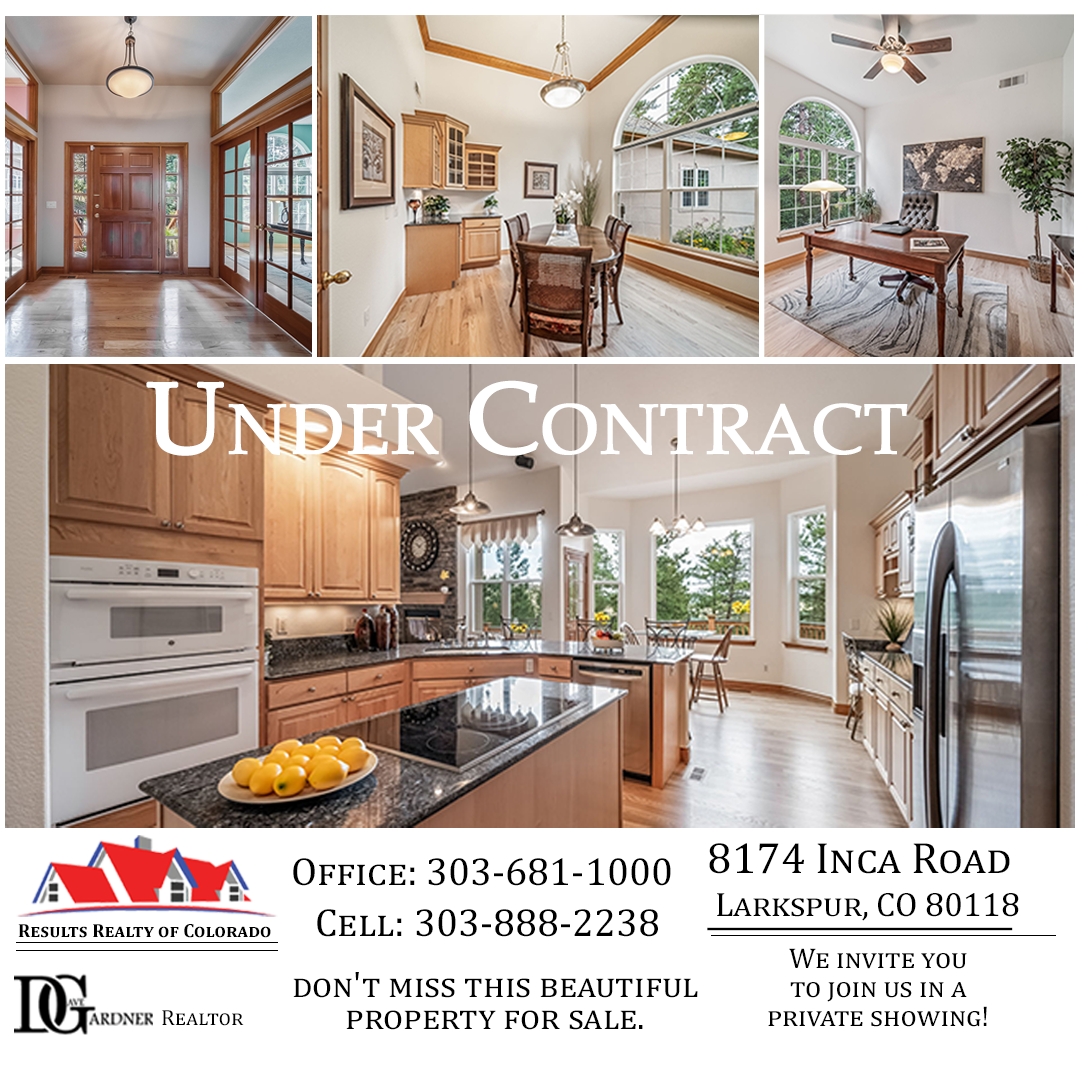 Under contract listing ad for 8174 Inca Road Larkspur Colorado
