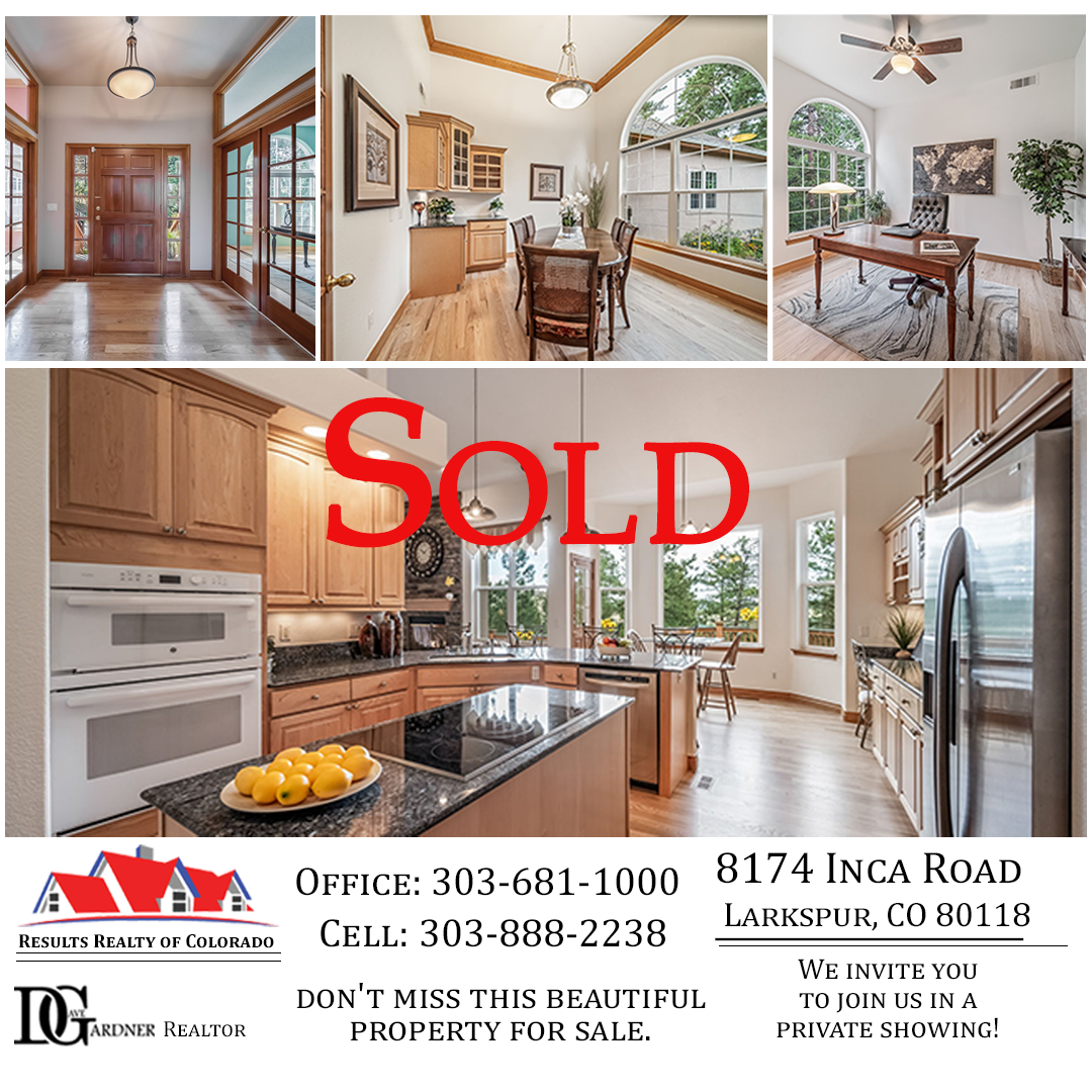 Sold listing ad for 8174 Inca Road Larkspur Colorado