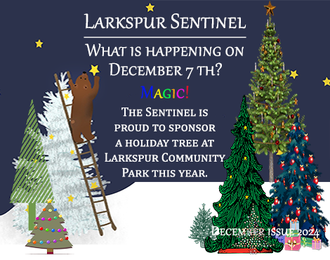 Larkspur Sentinel December issue holiday tree lighting at Larkspur Community Park
